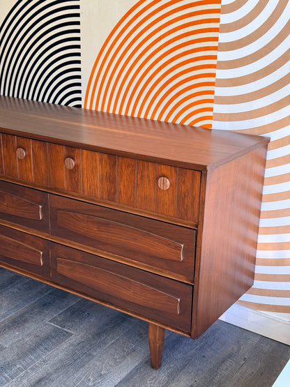 Vintage Walnut 9 Drawer & Tallboy Set