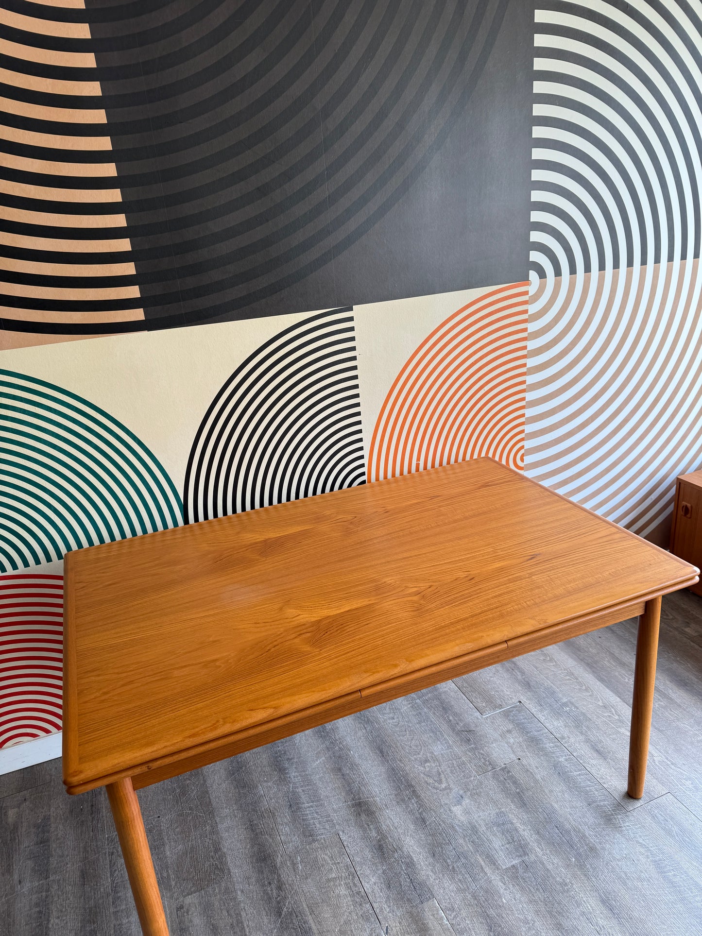 Danish Teak Draw-leaf Dining Table