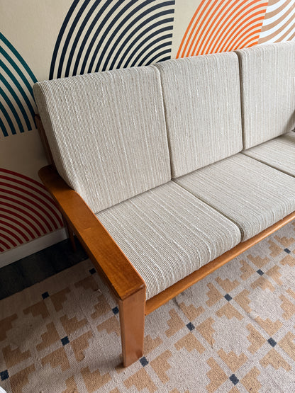Vintage Mid-Century Modern Wood Frame Sofa
