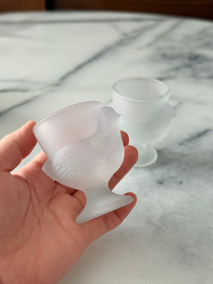 Pair of French Chicken Shaped Egg Cups