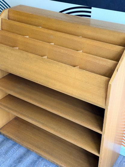 Vintage Wood Bookcase with Tiered Shelves