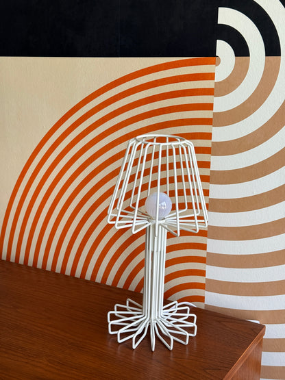 Post Modern White Wire Table Lamp