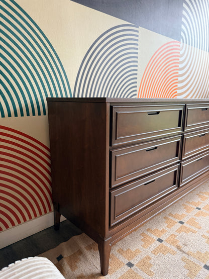 Vintage Walnut 9 Drawer Dresser