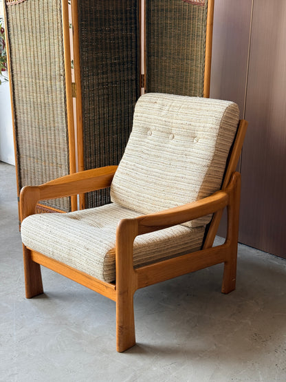 Vintage MCM Solid Teak Lounge Chairs