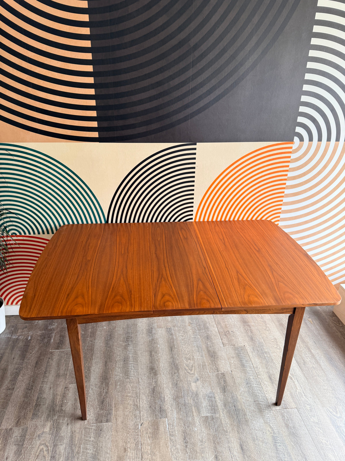 Vintage Walnut Dining Table with 1 Leaf