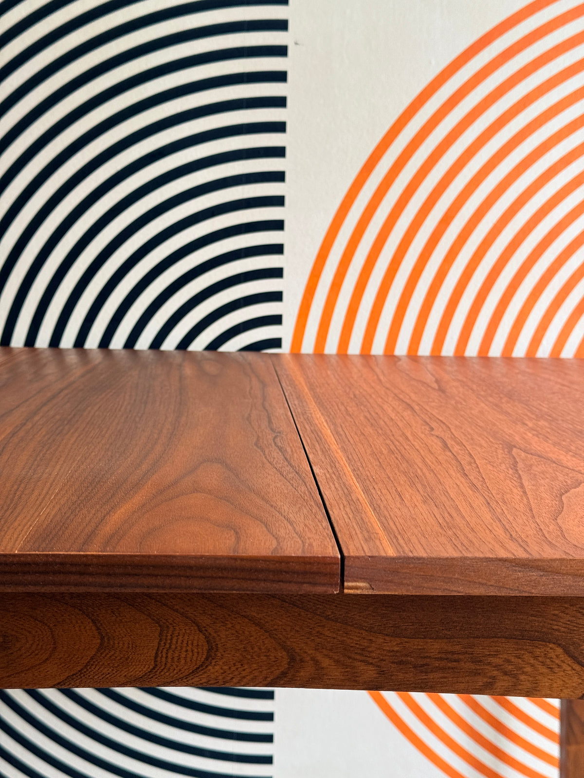 Vintage Walnut Dining Table with 1 Leaf