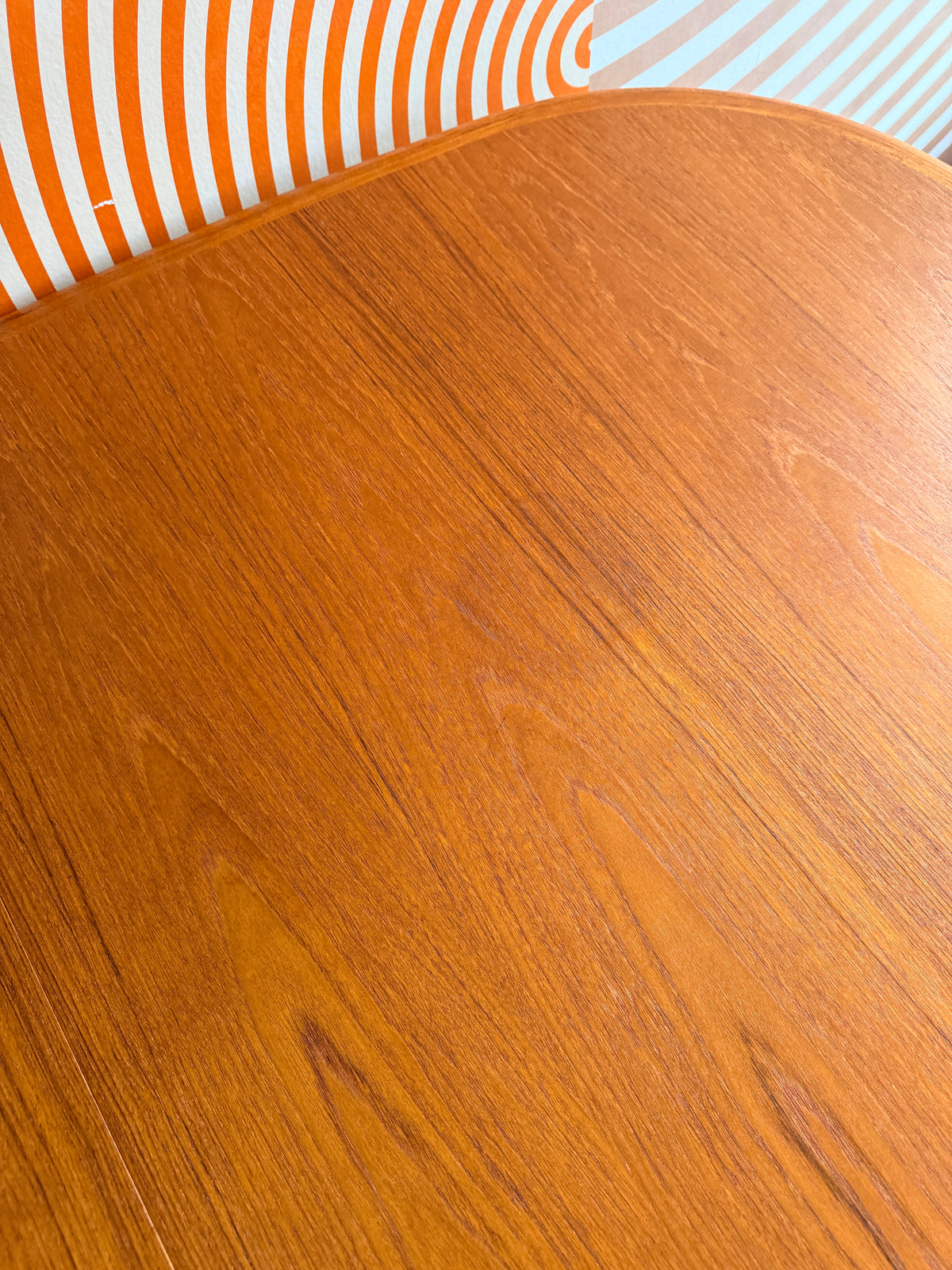 Vintage Oval Teak Dining Table with 2 Leaves