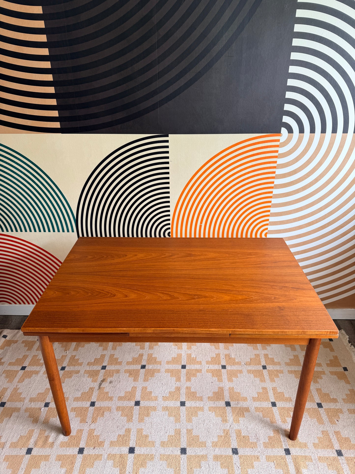 Vintage Teak Draw-Leaf Dining Table