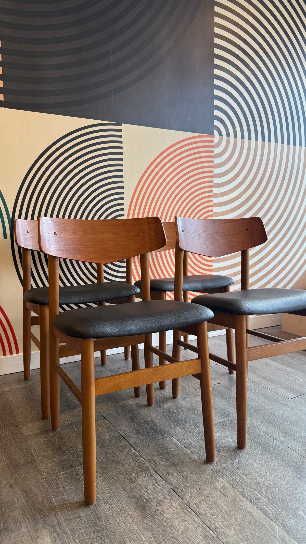 Set of 4 Vintage Teak Dining Chairs