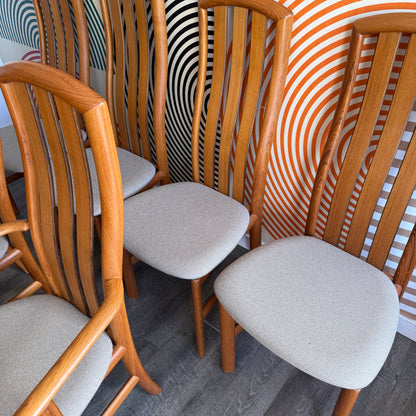 Set of 6 Vintage Danish High-back Teak Dining Chairs