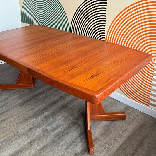 Vintage Teak Pedestal Dining Table