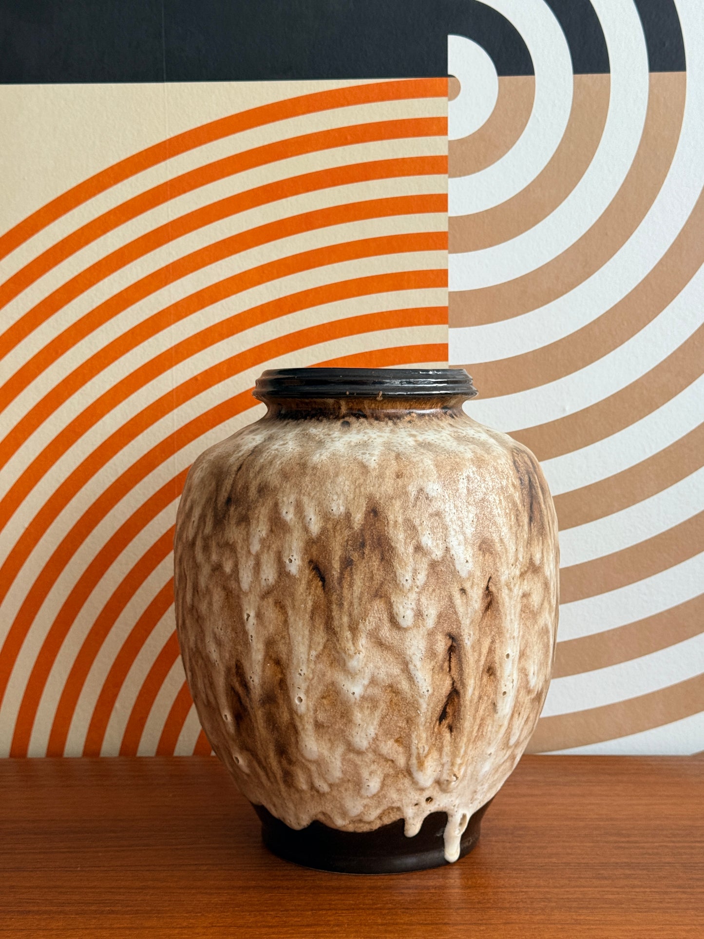 Large Vintage West German Fat Lava Vase