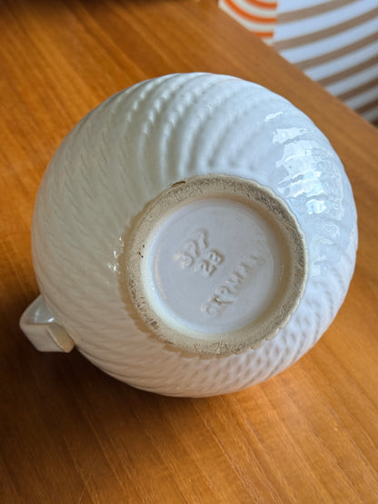 Vintage White W. German Pottery Jug, 377-23