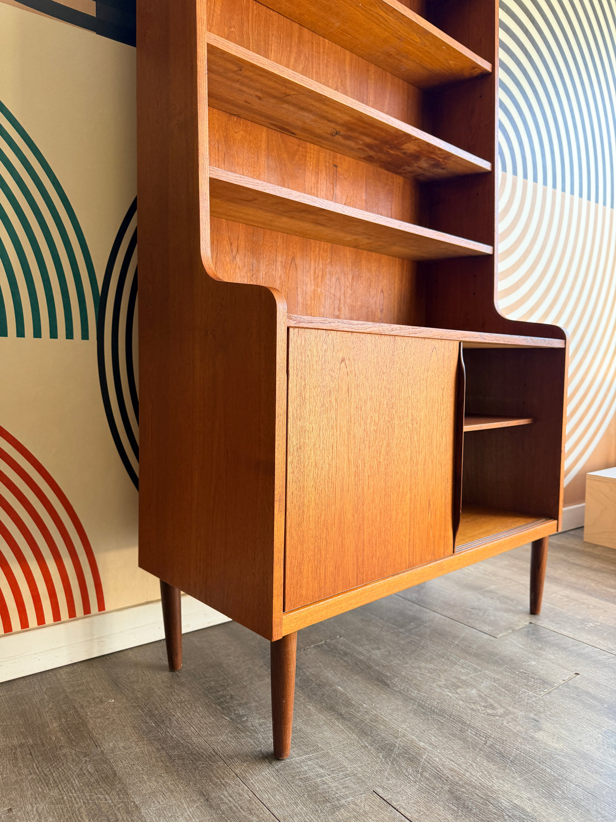 Danish Teak Bookcase with a Cabinet Storage