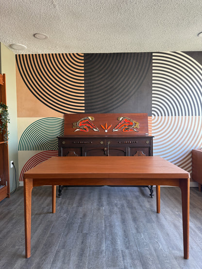 Danish Teak Draw Leaf Expanding Dining Table Henning Kjærnulf for Vejle Stole