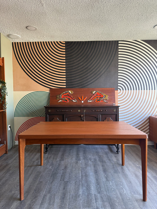 Danish Teak Draw Leaf Expanding Dining Table Henning Kjærnulf for Vejle Stole