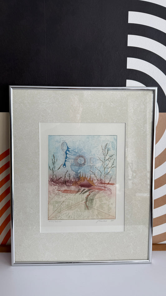 Limited Edition Signed Abstract Print (Basse 1987)