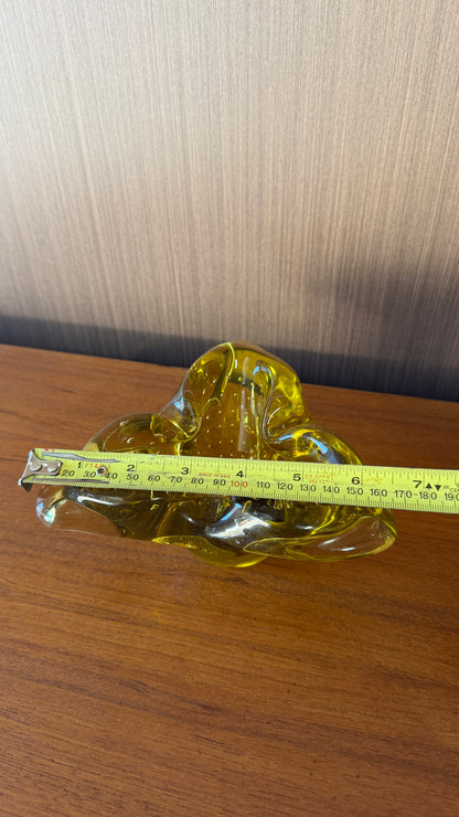 Yellow Handblown Decorative Bowl