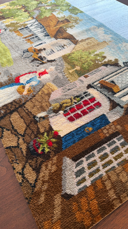 Vintage Bondworth “Original Williamsburg” Country Scene Rug / Tapestry