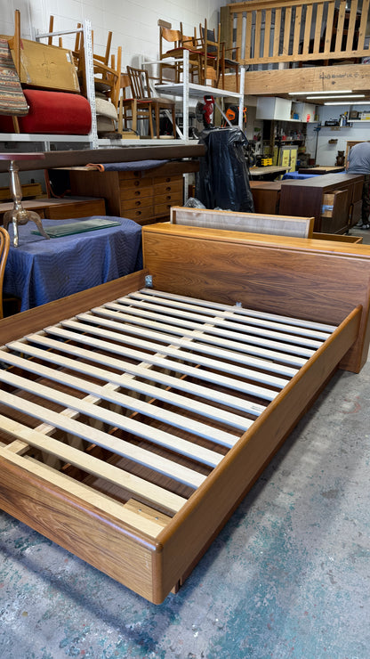 Vintage Canadian Teak Queen Storage Bed