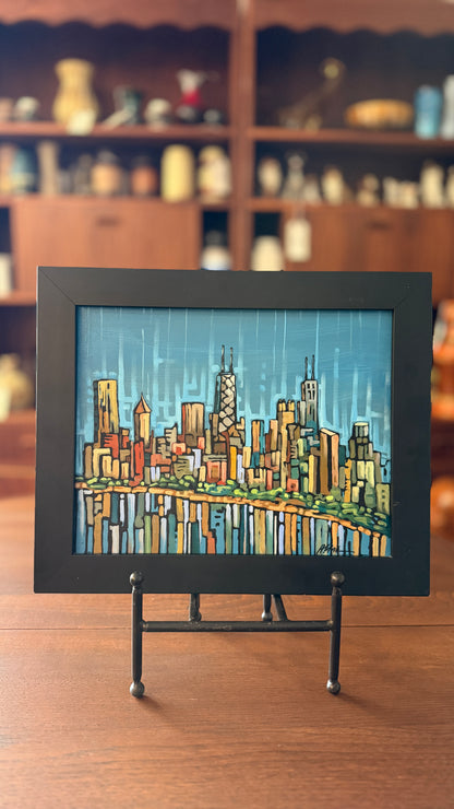 Skyline Original Painting Signed Anastasia Mak, 2009