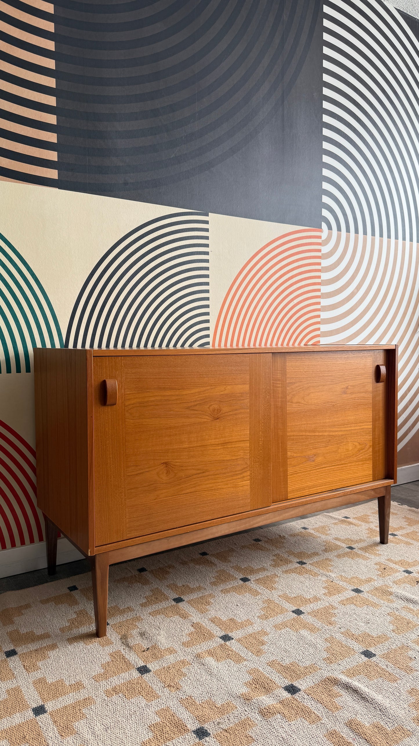 Domino Møbler Teak Cabinet on Solid Walnut Legs