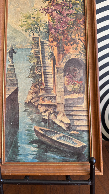 Vintage Italian Canal Scene Prints (Pair)