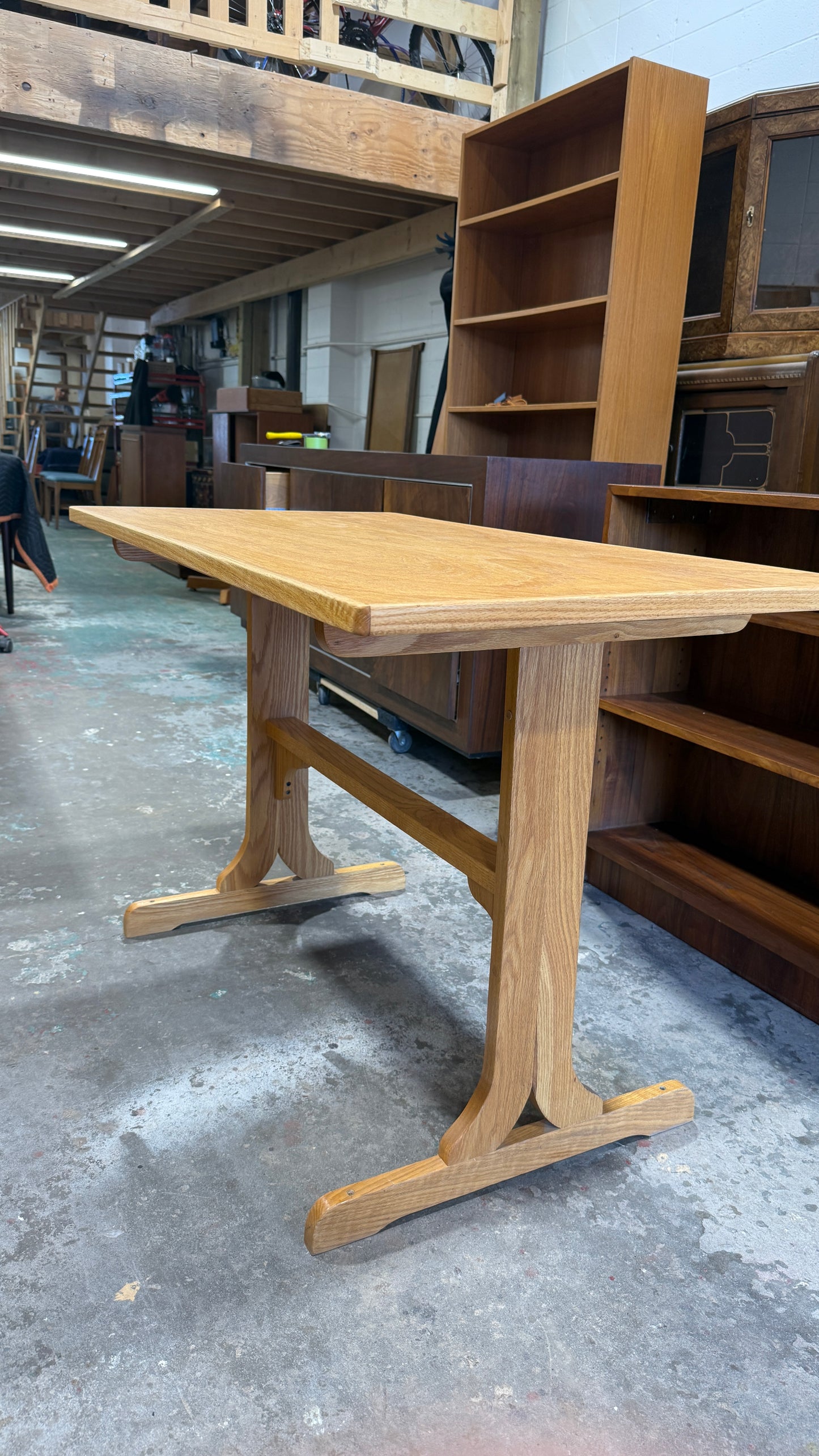 Vintage Wood Trestle Table