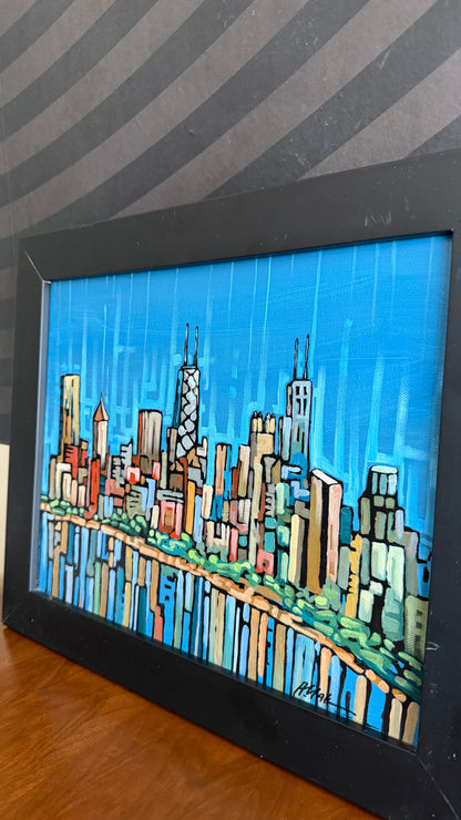 Skyline Original Painting Signed Anastasia Mak, 2009