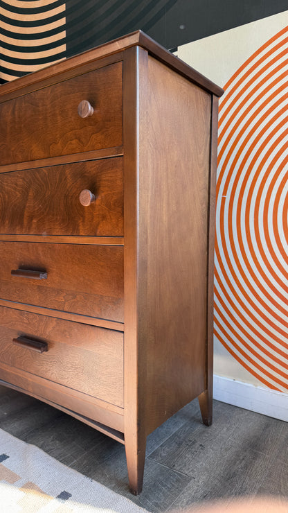 Vintage Walnut 4-Drawer Chest
