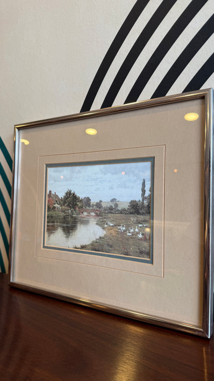 Vintage Countryside Landscape Framed Print