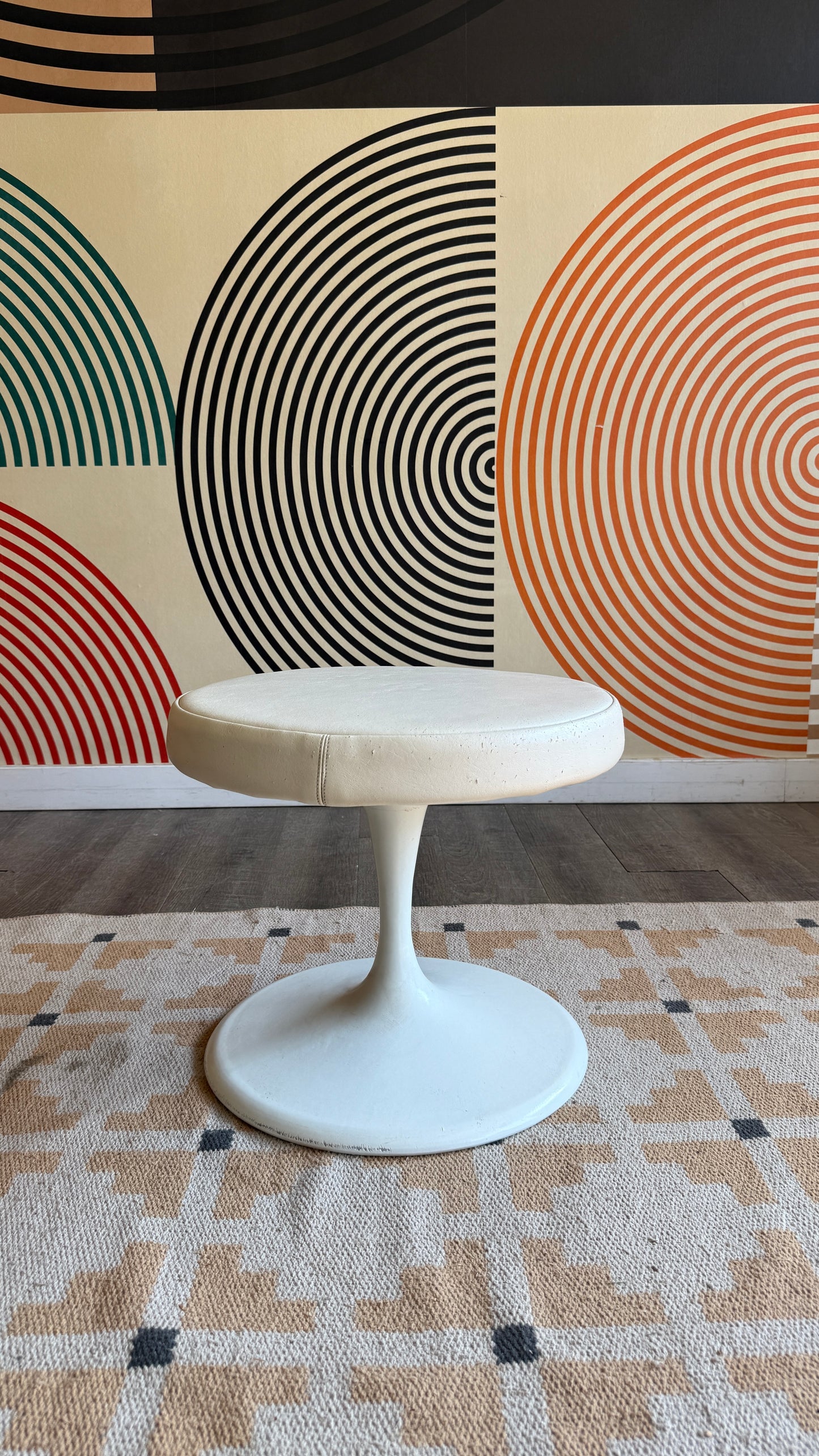 Vintage Tulip Ottoman