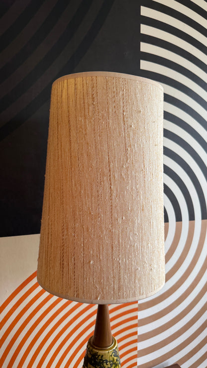 Vintage Ceramic & Wood Table Lamp