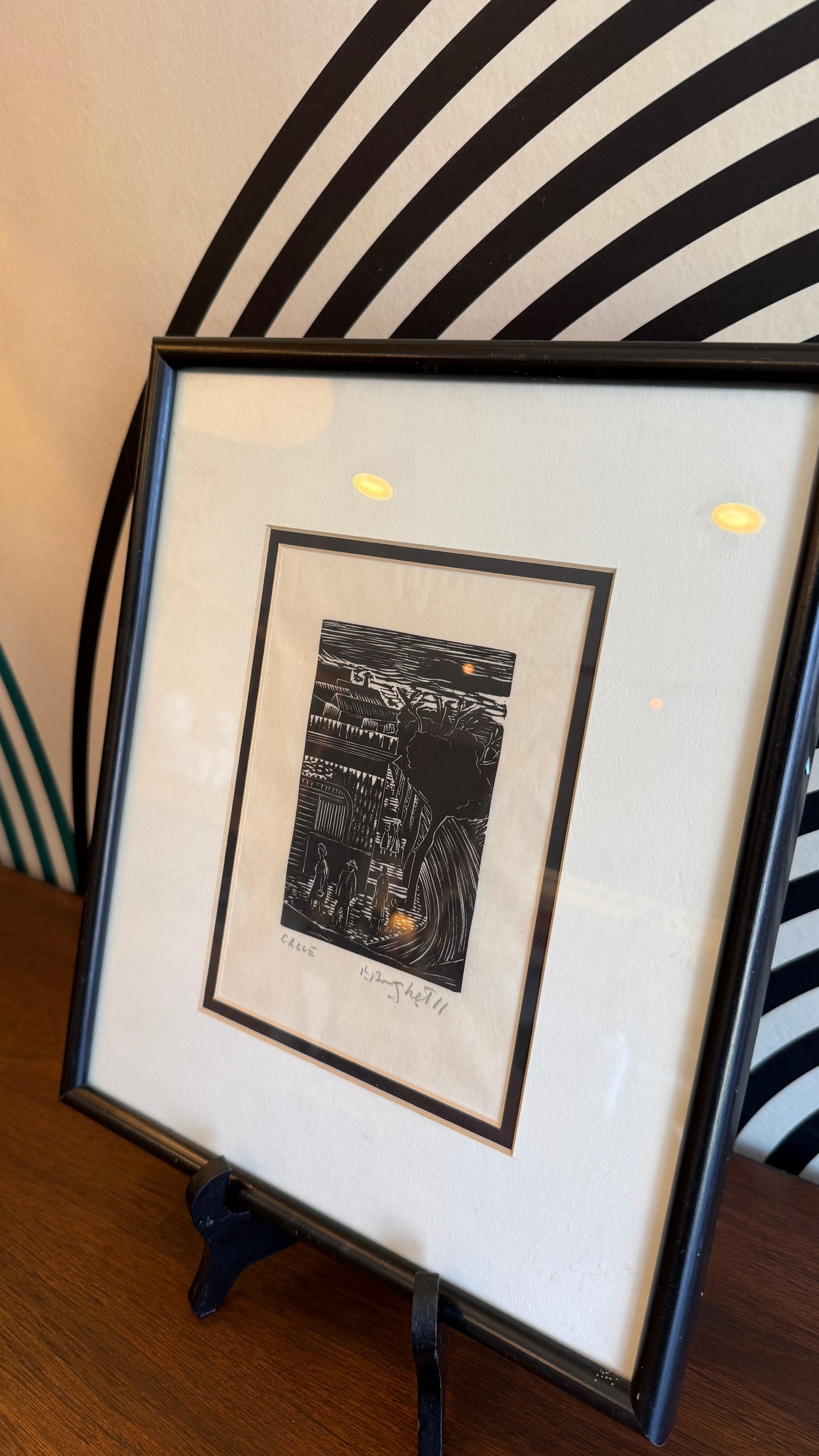 Francisco Amighetti Woodcut – “Calle” (Signed)