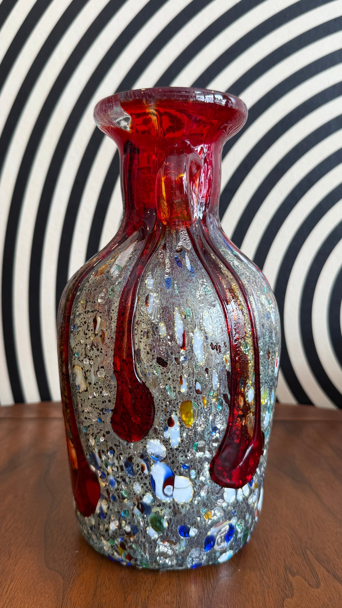 Murano Glass Millefiori Amphora Vase