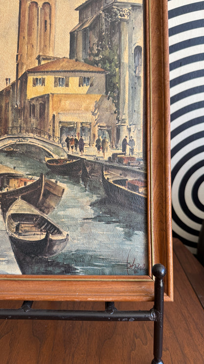 Vintage Italian Canal Scene Prints (Pair)