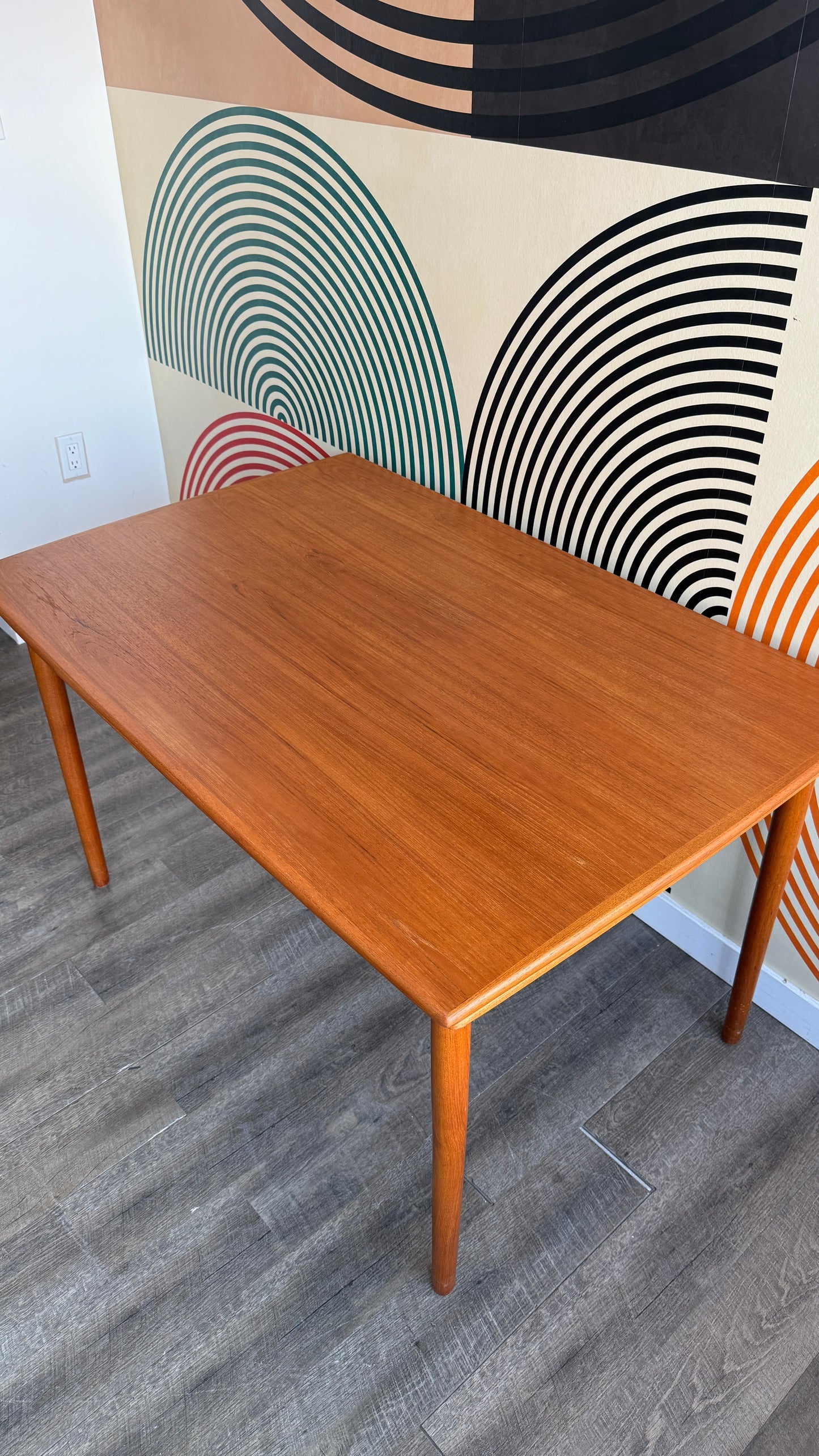 Vintage Midcentury Modern Surfboard Teak Dining Table