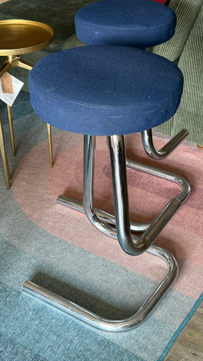 Vintage Chrome Cantilever Bar Stools – Pair