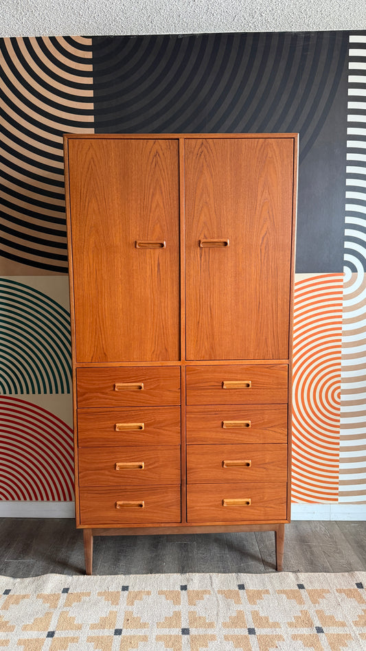 Danish Teak Gentleman’s Chest / Wardrobe