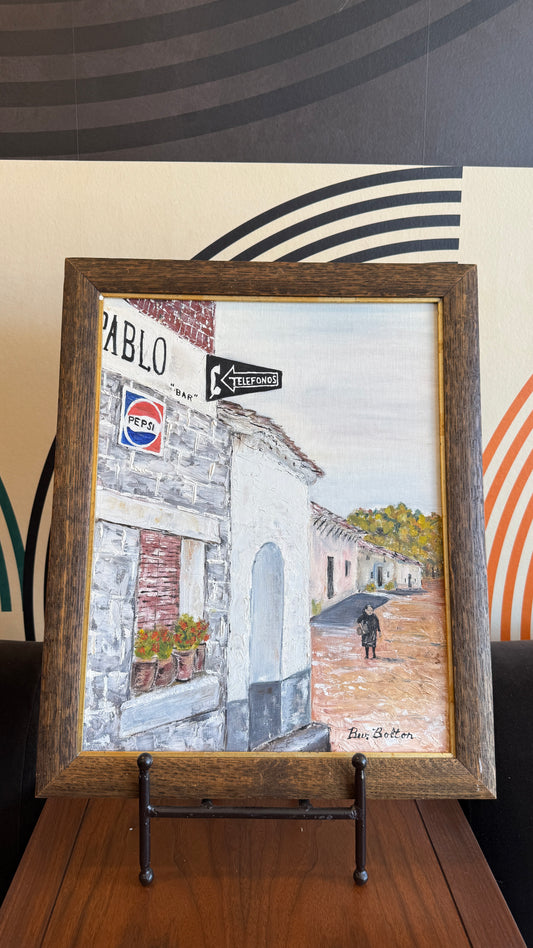 Vintage Textured Street Scene Painting