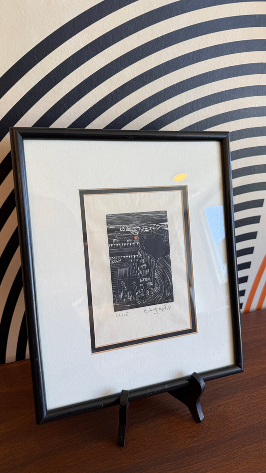 Francisco Amighetti Woodcut – “Calle” (Signed)