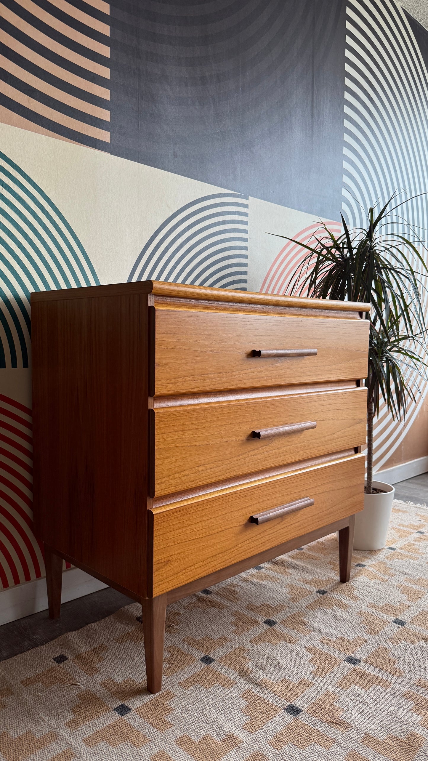 Teak 3 Drawer Dresser