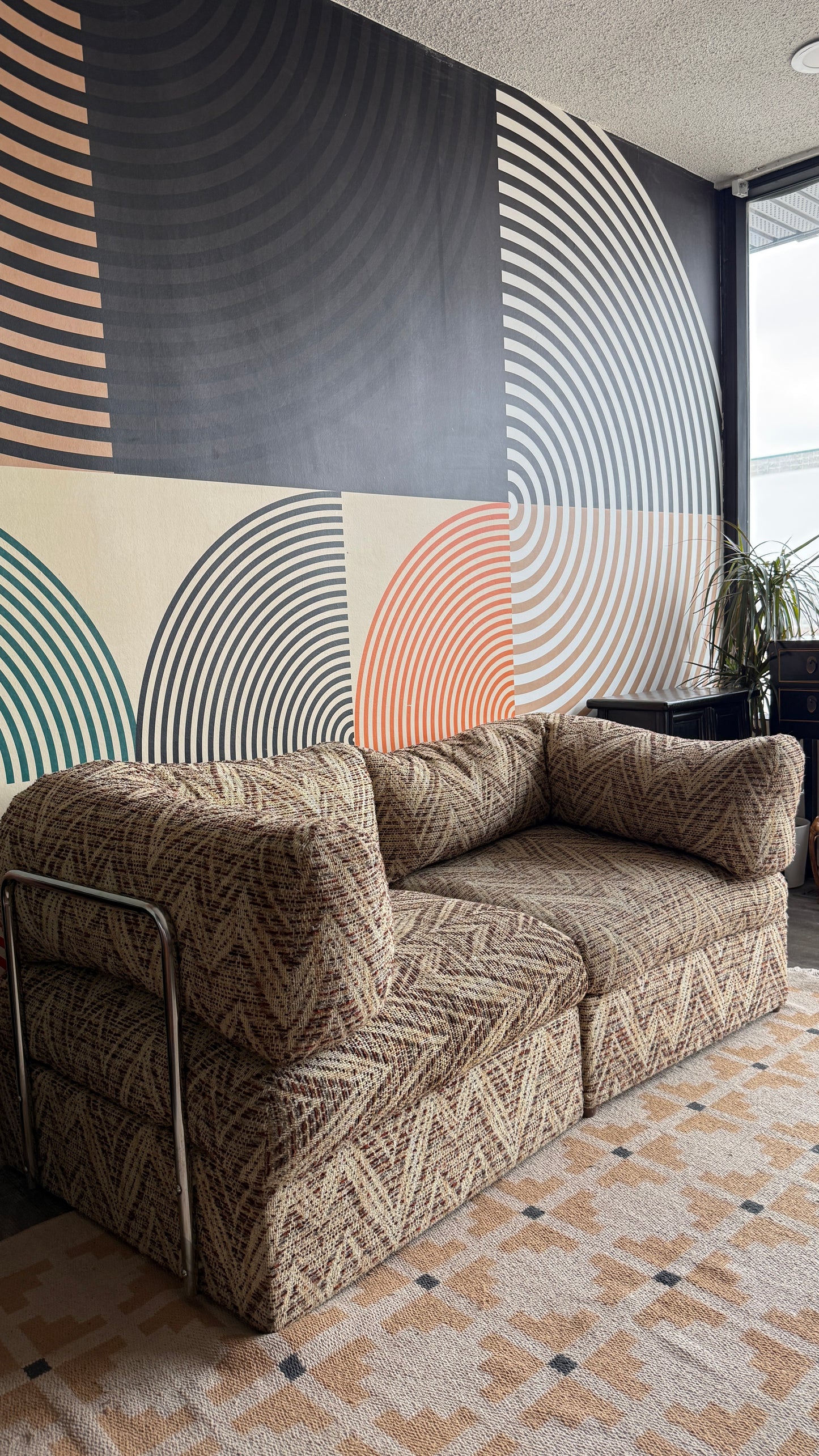 1970s 2- Piece Cloud 9 Chrome Wrapped Loveseat, by Decorion, Futorian Corporation.