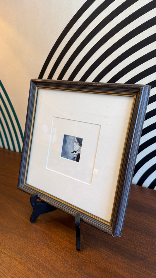 Vintage Miniature Portrait Painting – Signed (2” x 2” Reveal)