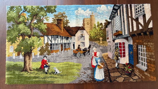 Vintage Bondworth “Original Williamsburg” Country Scene Rug / Tapestry