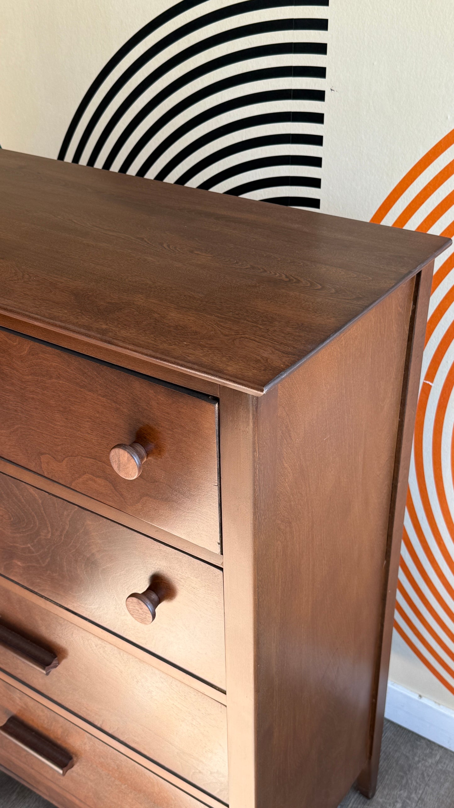 Vintage Walnut 4-Drawer Chest