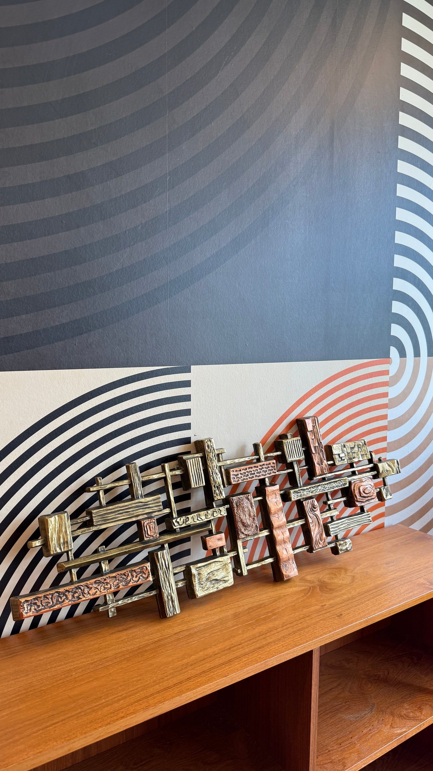 Vintage Brutalist Wall Sculpture by Dart Industries