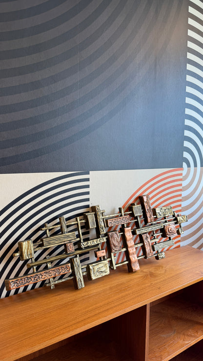 Vintage Brutalist Wall Sculpture by Dart Industries