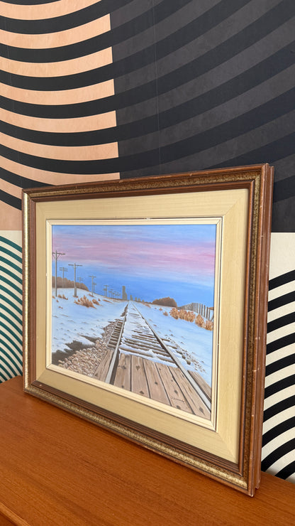 Vintage Framed Winter Landscape Painting – Signed D. Dammann (1979)