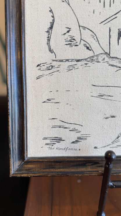 Framed Drawing – “The Headframe” Timmins, Ontario